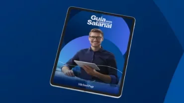 tablet con la portada de guia salarial 2026
